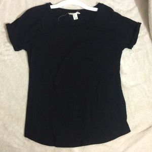 Plain black scoop neck shirt